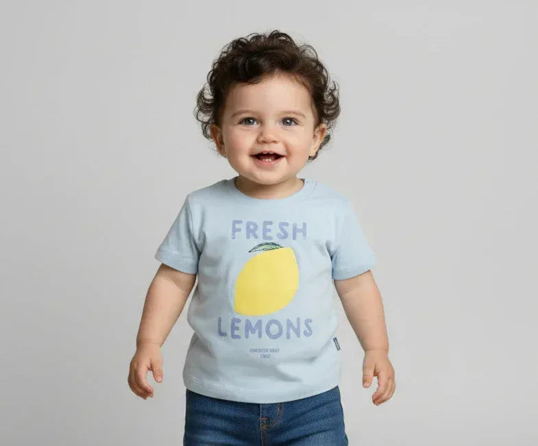 Babies T shirt Lemon Blue - Beads Clothing