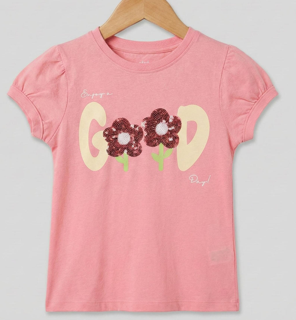 Girls Top GOOD Coral