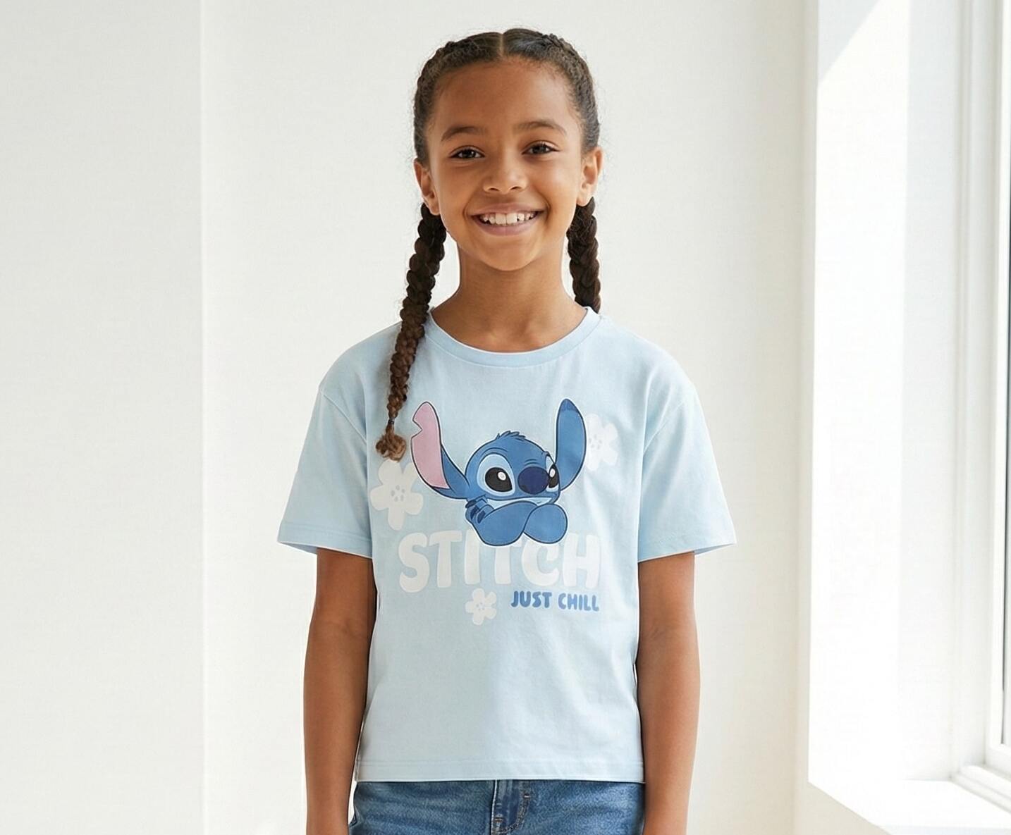 Girls Crop Top Just Chill Sky Blue