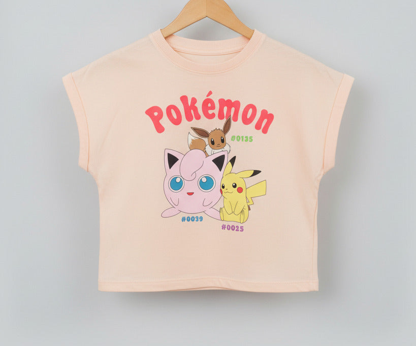 Girls Top Character Peach