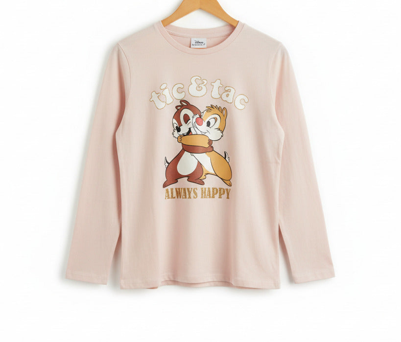 Girls Top Full Sleeve Always Happy Pale Pink