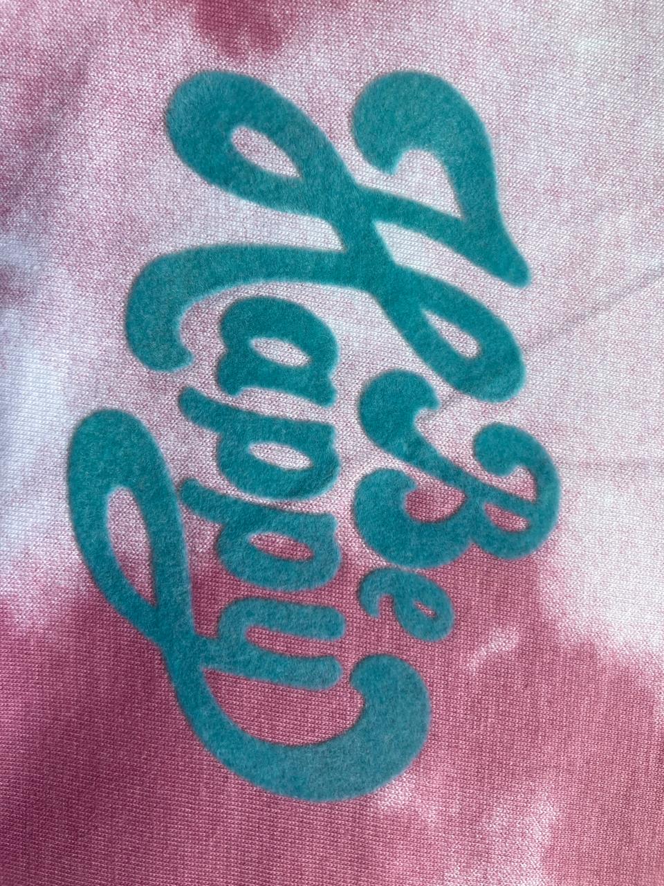 Girls Crop Top Be Happy Pink and White tie-dye