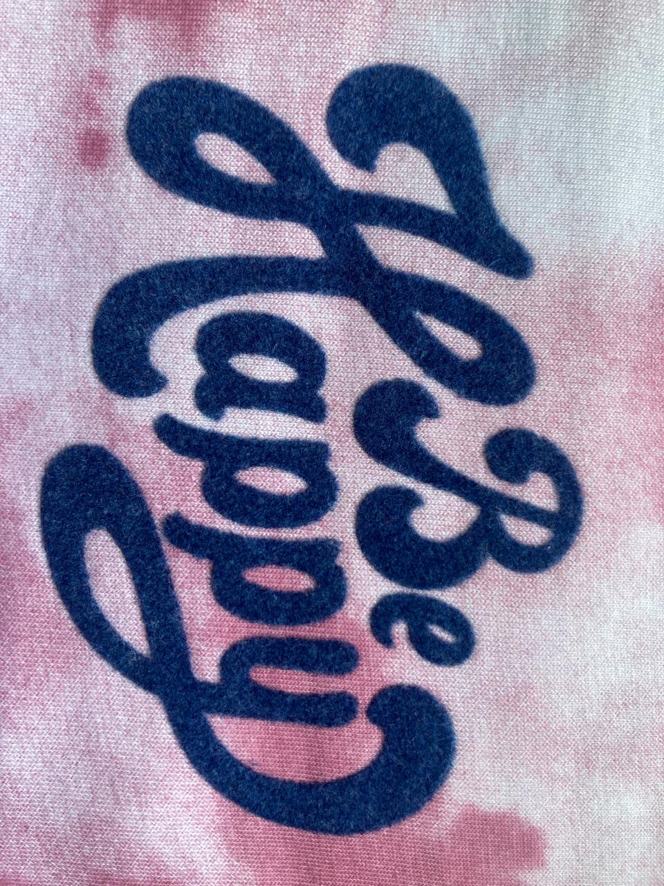 Girls Crop Top Be Happy Pink and White tie-dye