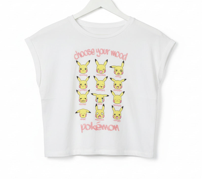 Girls Crop Top Choose Your Mood Beige