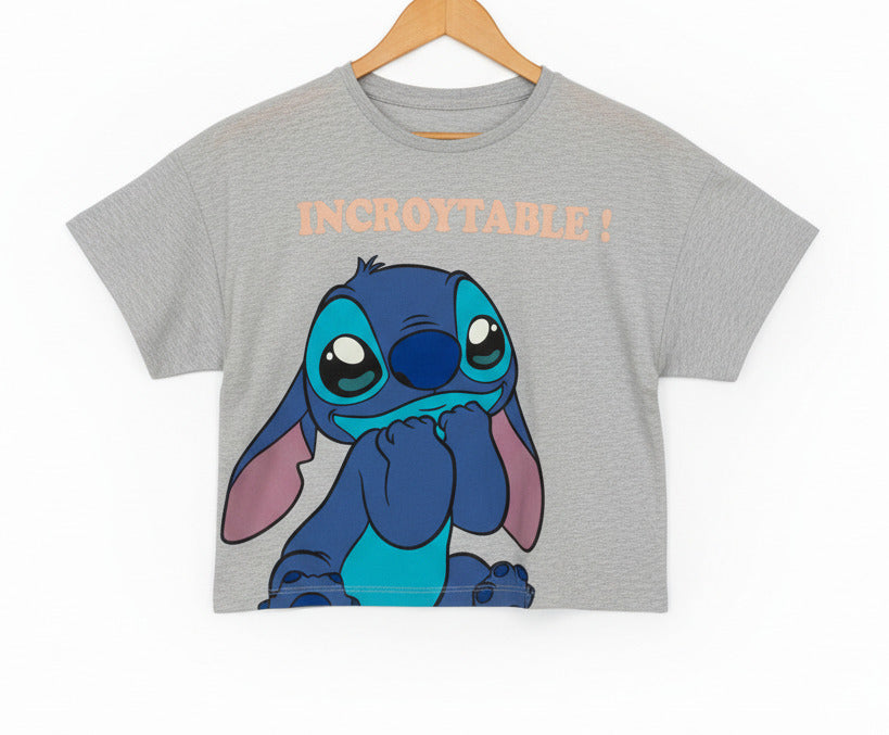 Girls Crop Top Incroyable Light Grey